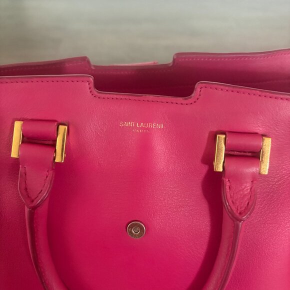 Auth YSL - Yves Saint Laurent Small Classic Y Cabas Fuscia Pink - COA Included - Picture 3 of 10